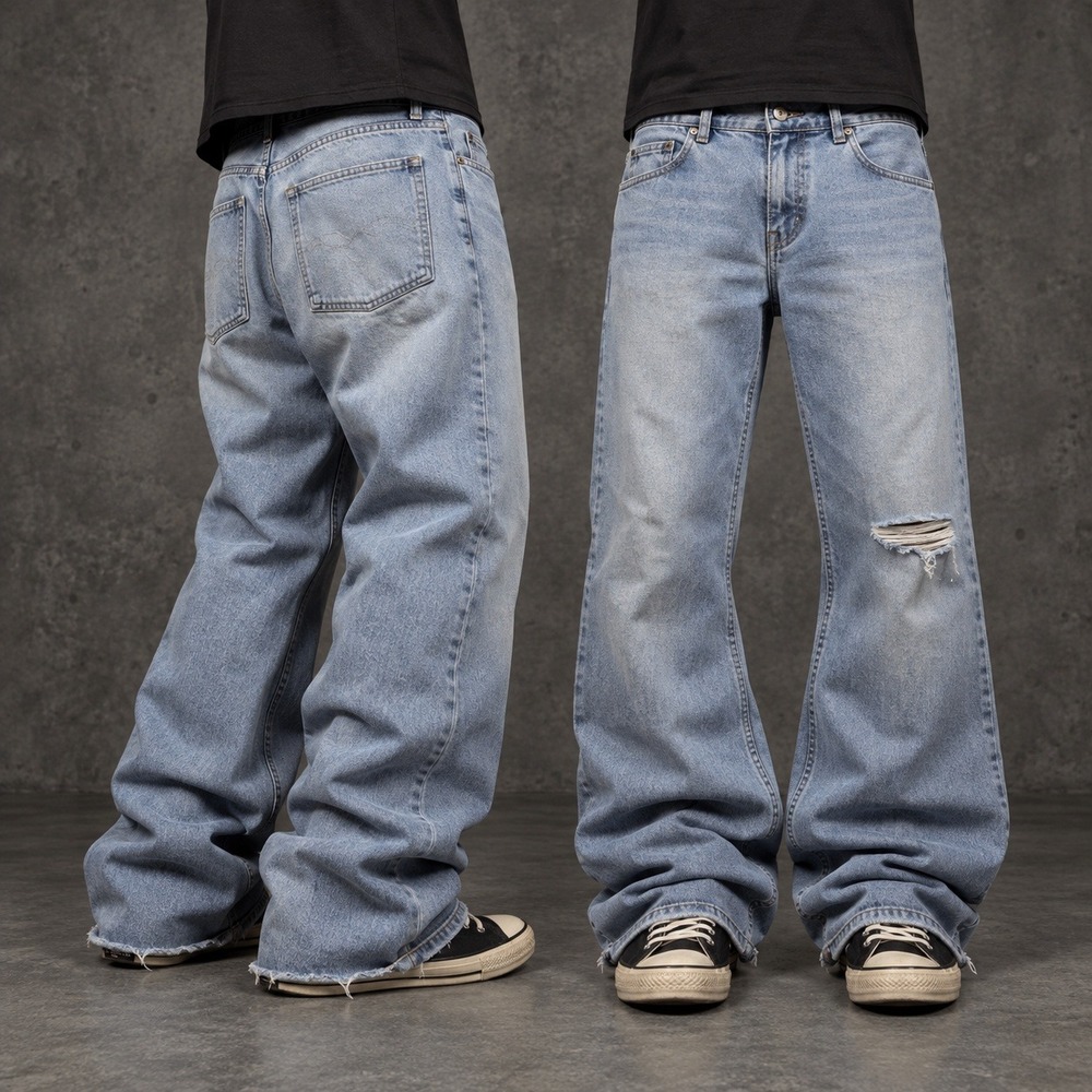 28x29 Light Wash Blue Distressed Jeans Y2K 2000s Vintage